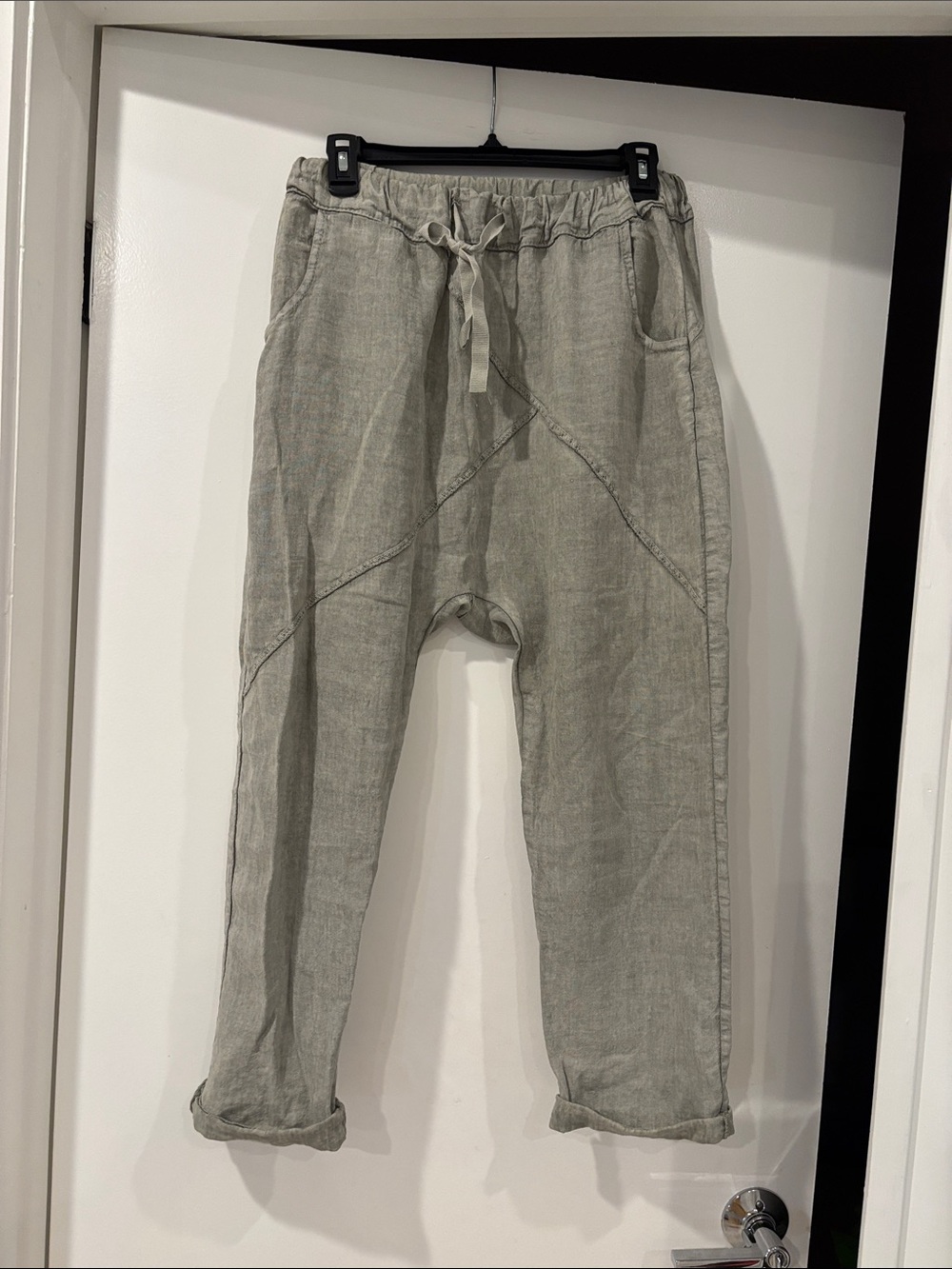 Women's Light green Drawstring Jogger Italian Pants